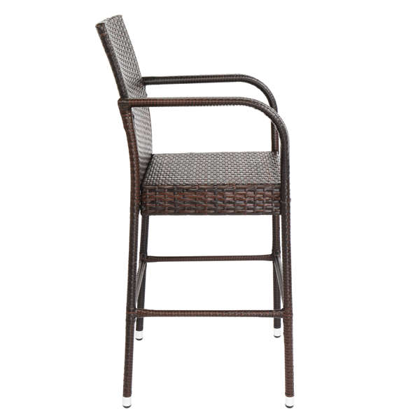 2pcs 棕色渐变 编藤吧椅-4