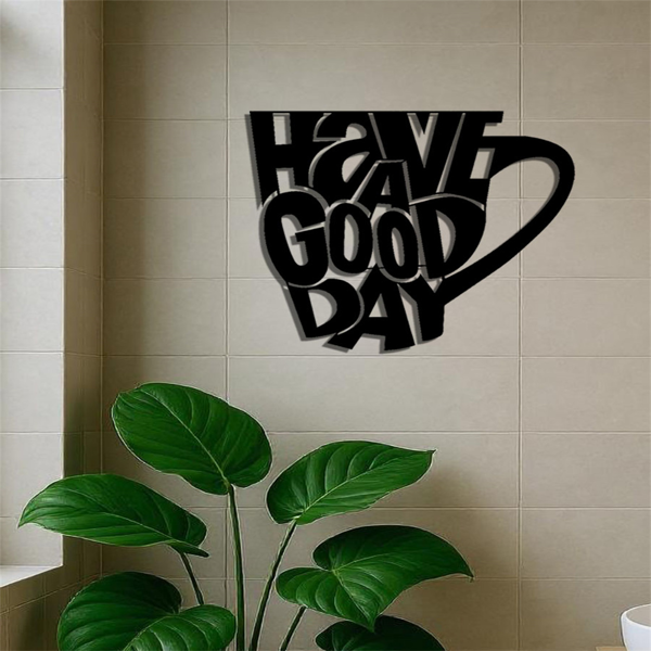 CIFbuy时尚金属杯壁饰 现代黑色墙面艺术 咖啡与茶爱好者简约家居装饰(TikTok、temu下自提)-5