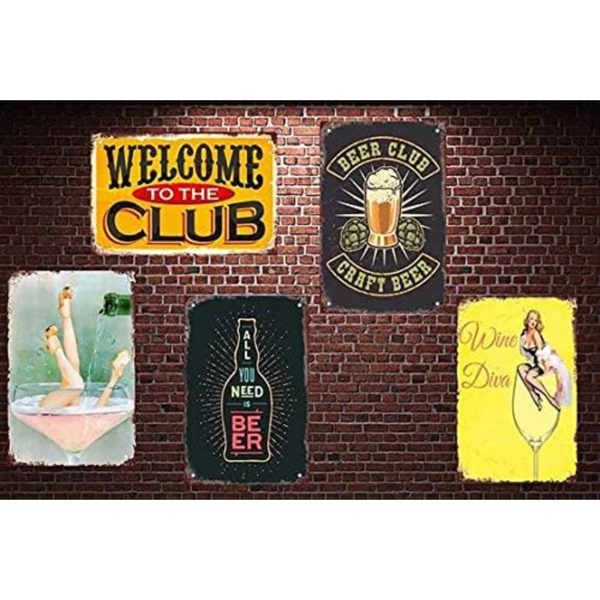 CIFbuy 复古趣味金属铁皮牌躲避妻子墙面装饰酒吧家居户外墙饰（TikTok、temu 下自提）-5