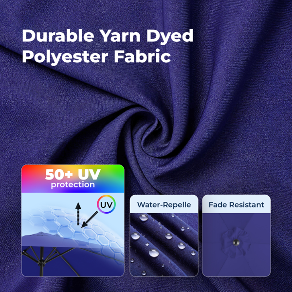 9FT 海军蓝 转向头 KD 圆形 太阳伞  涤纶布 6铁伞骨 铁中柱-21