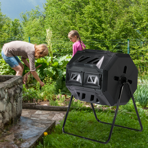 42加仑 黑色 塑料 堆肥桶-9