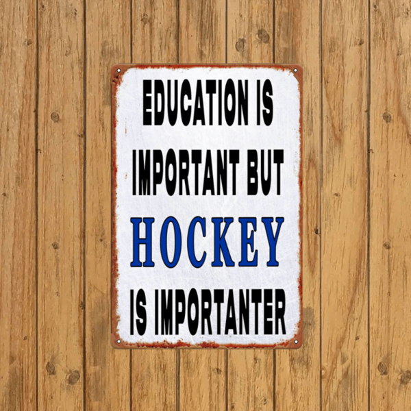 CIFbuy 复古冰球标语金属壁挂教育重要冰球更重要体育酒吧俱乐部装饰（TikTok、temu pick-up service）-6