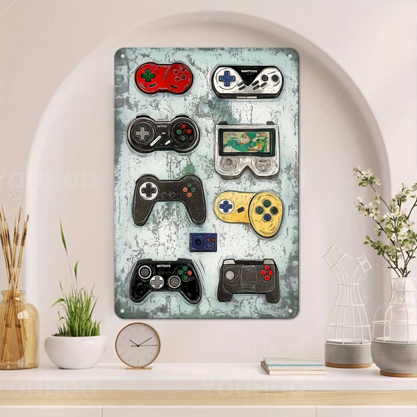 CIFbuy 复古游戏手柄铝制标牌游戏室家居墙面装饰玩家礼品（TikTok、temu pick-up service）-5