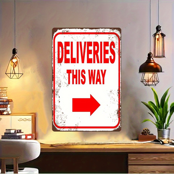 CIFbuy 红色箭头指示金属标牌复古铁艺家居航海主题房间壁挂装饰（TikTok、Temu 自提）-1
