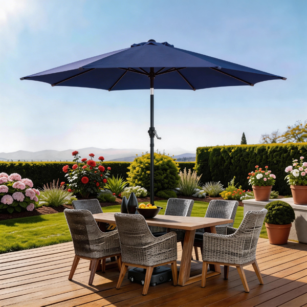 7.5FT 海军蓝 转向头 圆形 太阳伞 涤纶布 6铁伞骨 铁中柱-29