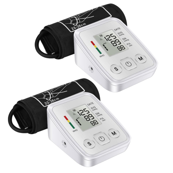 （2套）液晶数字显示自动血压监测仪上臂式血压心率机(物流仅支持发USPS，TK/TEMU仅自提)(各平台政策不同，链接已附相关资质，如无所需资质请勿上架)