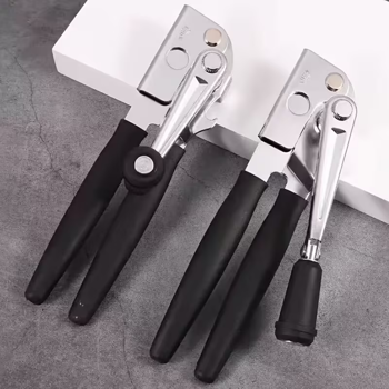 不锈钢手动罐头开瓶器（带磁性） 重型开瓶器 罐刀带橡胶涂层 - 8.9英寸厨房罐头开瓶器，易于握持的手柄（可折叠手柄），便于操作的超大旋钮，适用于大罐的大型手持设计