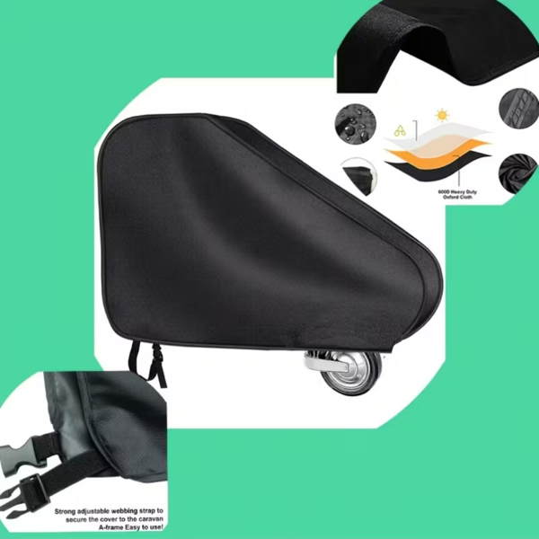 全黑拖车挂钩盖用于房车和旅行拖曳 - 适用于房车、卡车、拖车、船只及全地形车 - 防尘防雪防水，易安装，增强边缘设计，耐用结构，户外爱好者必备-3