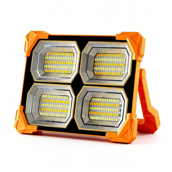 便携式LED太阳能工作灯，无级调光，工地电池可充电LED落地灯，飓风应急工作灯