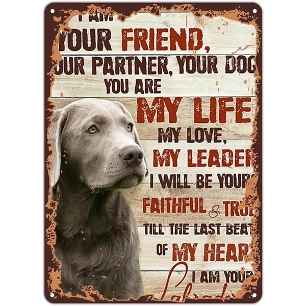 CIFbuy 银色拉布拉多复古金属标牌家居厨房酒吧咖啡馆墙面装饰挂画（TikTok、temu 下自提）-1