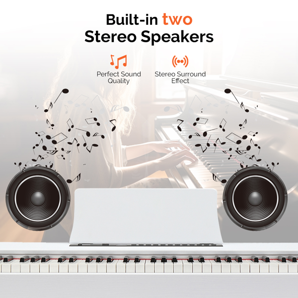 【AM不售卖】GDP-104/A-815 88键重锤键盘 无盖立式 白色 电钢琴 美国-24