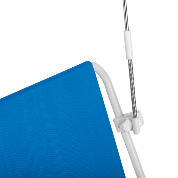 1pcs 座高15in XL  宝蓝色 铁沙滩椅 带伞 连体牛津布有横杆一档调节带伞弹簧铁沙滩椅15"-1 63*60*95cm 120kg-7