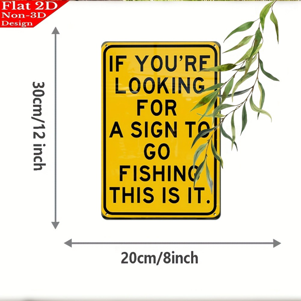 CIFbuy 2D 平面趣味钓鱼复古金属标牌墙面装饰家居农场酒吧车库挂画（TikTok、temu pick-up service）-2