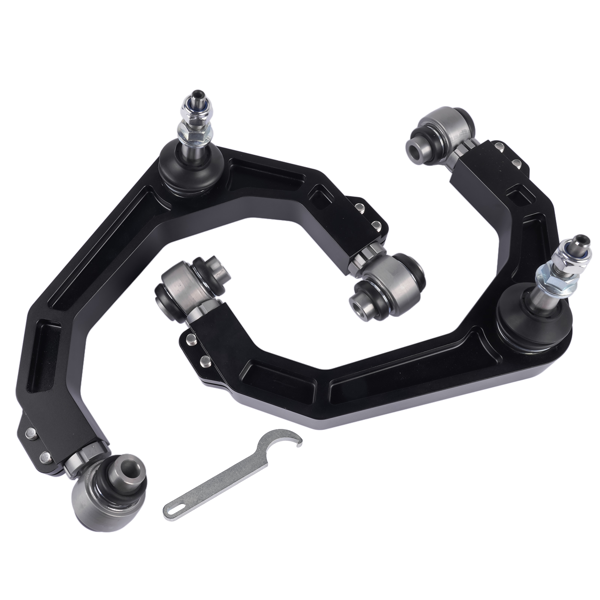 控制臂 2PCS Billet Aluminum Upper Control Arm Replacement for Ford F-150 4X4 2004-2022 F150 2WD 2009-2022 Black-5