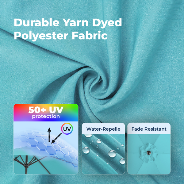 9FT 天蓝色  转向头 KD 圆形  太阳伞 涤纶布 6铁伞骨 铁中柱-19