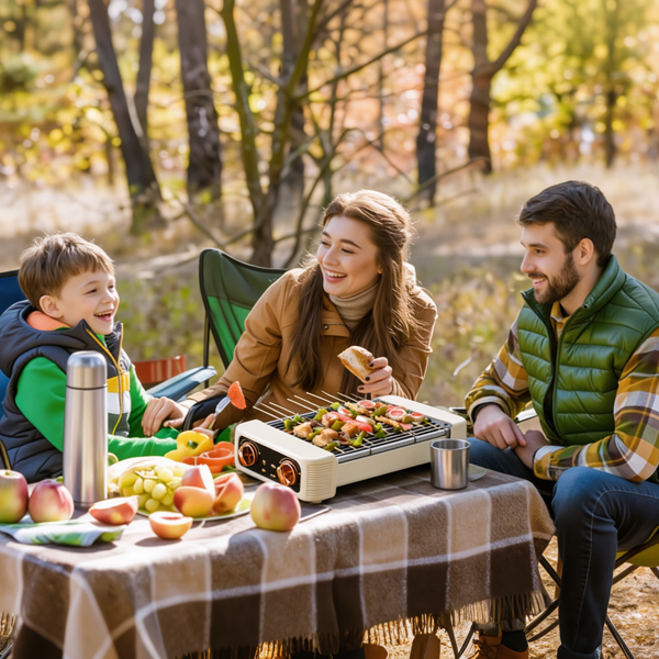 （自提可发加拿大，temu&tk下自提单）三合一电动香肠烤架，热狗滚轮配烧烤架和平底煎锅，3档温度调节，无烟室内外两用烤架，适用于香肠、培根、牛排、汉堡、煎饼-2