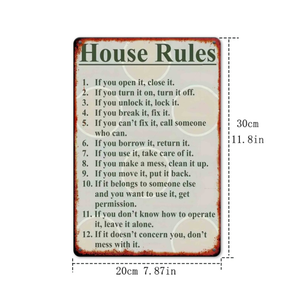 CIFbuy2D 平面房屋规则铝制标牌乡村风复古墙面装饰家居酒吧车库俱乐部挂画（TikTok、temu 下自提）-2