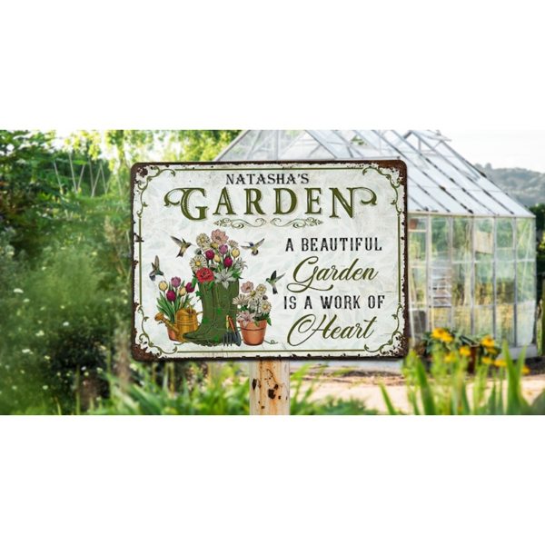 CIFbuy 爱心花园标语金属牌园艺装饰花园挂牌园丁礼物墙面壁挂（TikTok、Temu 自提）-2