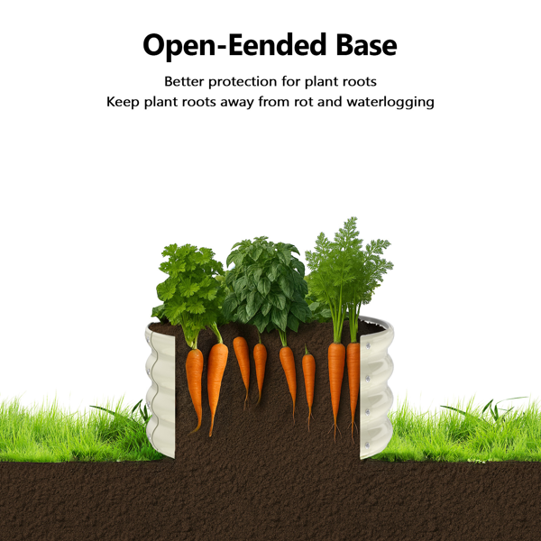 2PCS 2*2*1FT 米白色 拼接式圆形镀锌板 铁种植-7