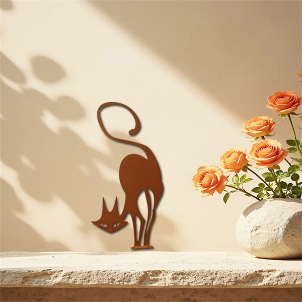 CIFbuy哥特式黑猫金属墙艺 复古万圣节圣诞节室内外庭院装饰（TikTok、temu下自提）-9