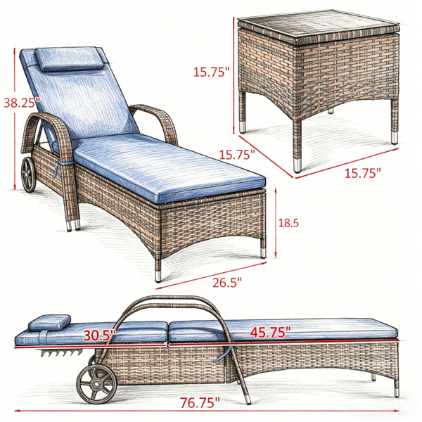 休闲椅带桌子-3