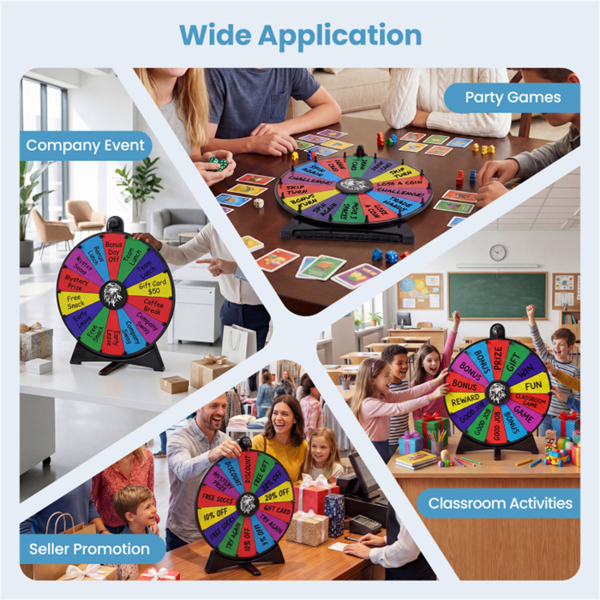 24英寸旋转奖轮，带可折叠立式和桌面幸运轮-多色-10