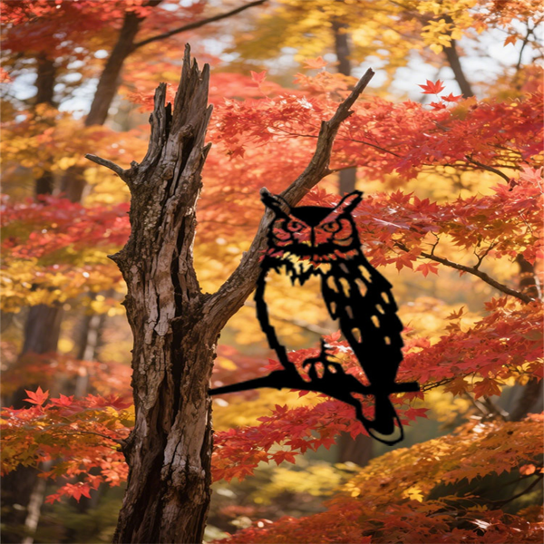 CIFbuy手工复古猫头鹰雕塑花园装饰庭院草坪户外艺术品(TikTok、temu下自提)-4