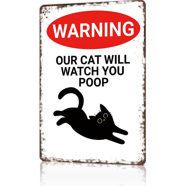 CIFbuy 趣味猫咪金属墙饰复古墙面壁挂铁牌家居节日装饰牌匾（TikTok、temu 下自提）-1