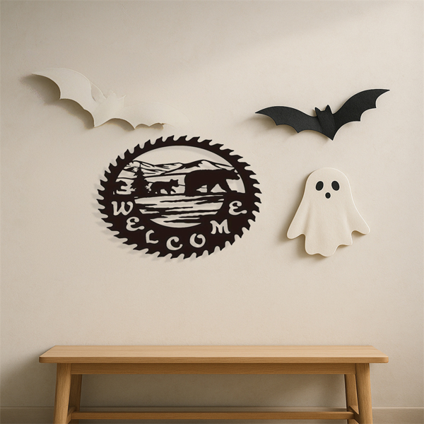 CIFbuy哥特熊雕塑家居装饰金属动物雕像客厅万圣节圣诞节礼物（TikTok、temu下自提）-4