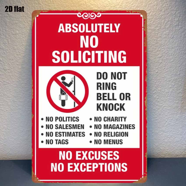 CIFbuy2D 平面复古铁艺无求售警告牌清晰大字金属墙面装饰酒吧家居经典款（TikTok、temu 下自提）-1