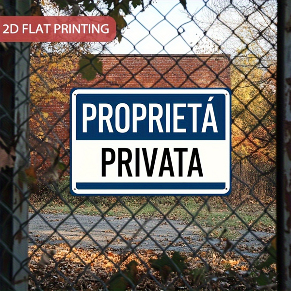 CIFbuy 意大利文私人财产复古金属警示牌 Proprietà Privata 花园车库铁艺挂饰（TikTok、temu pick-up service）-6