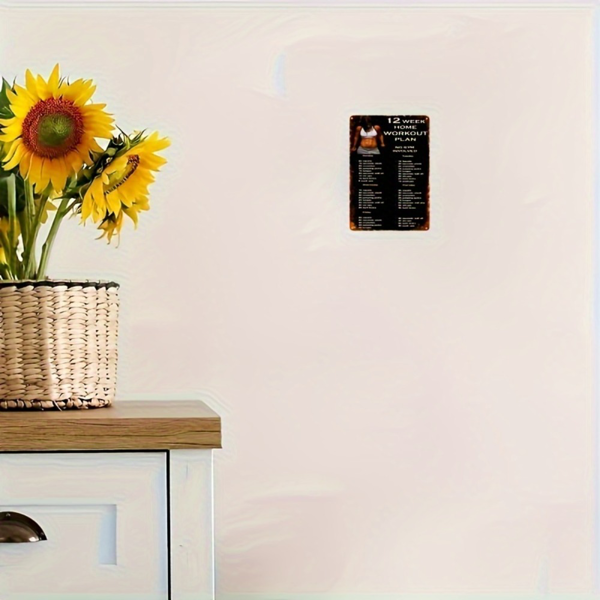 CIFbuy 复古健身计划铝制标牌家用健身激励墙面装饰挂画（TikTok、temu 下自提）-4