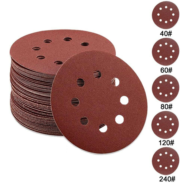 125pcs 125mm 8孔砂纸套装 40 60 80 120 240-5