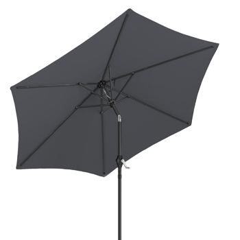 7.5FT 灰色 转向头 圆形 太阳伞 涤纶布 6铁伞骨 铁中柱