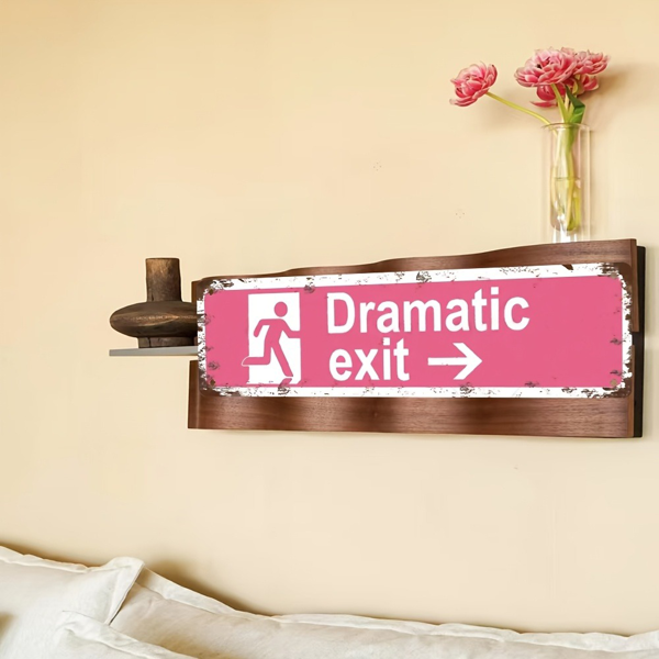 CIFbuy 复古戏剧性入口铝制标牌乡村风墙面装饰家用酒吧咖啡馆车库壁挂饰品（TikTok、temu 下自提）-3