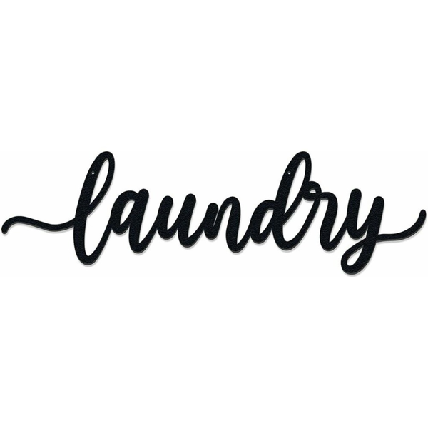 CIFbuy 金属烤漆 laundry 洗衣房英文标识壁挂 轻奢风洗衣间墙面装饰牌（TikTok，temu 自提）-1