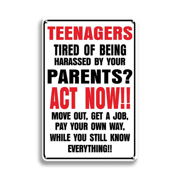 CIFbuy 趣味青少年标语铝制标牌复古墙面装饰男士洞穴办公室车库酒吧挂画（TikTok、temu 自提）-1