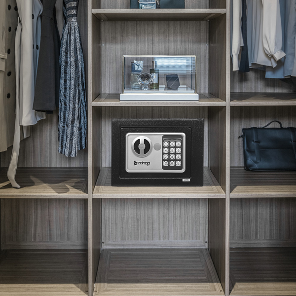 17E家用 电子密码保险箱 黑色箱体 银灰色面板【不含电池】-58