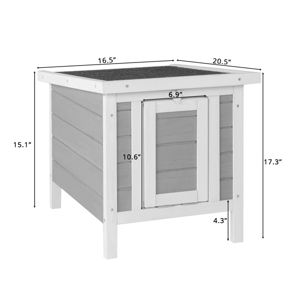 20in  可开屋顶 防水  灰色 变色 黑色沥青屋顶 杉木 木鸡兔笼-13