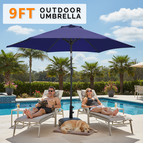 9FT 海军蓝 转向头 KD 圆形 太阳伞  涤纶布 6铁伞骨 铁中柱-20