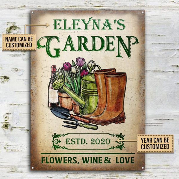 CIFbuy 定制花卉爱心花园金属牌种植微笑生长爱复古庭院装饰壁挂（TikTok、Temu 自提）-1