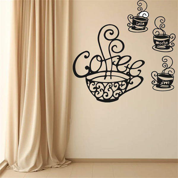 CIFbuy复古咖啡爱好者四件套金属装饰板 厨房咖啡厅酒吧墙面艺术(TikTok、temu下自提)-7