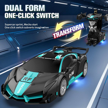 Transforming Car Robot, One-Button Deformation R/ C Toy Car, 1:18 Scale 360°Rotating Drifting, Toys Suitable for Kids Over 3+ Years Old, Educational Toys, Children\\'s Day Gift, Birthday