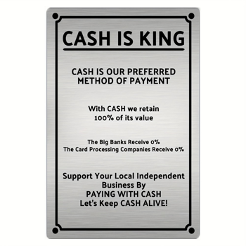 CIFbuy2D 平面铝艺画现金是王者拉丝铝制标牌房间墙面装饰挂牌（TikTok、temu 下自提）