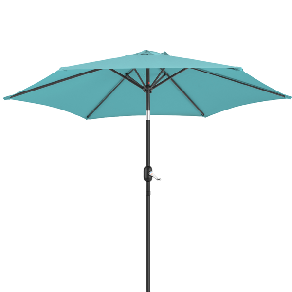 9FT 天蓝色  转向头 KD 圆形  太阳伞 涤纶布 6铁伞骨 铁中柱-5