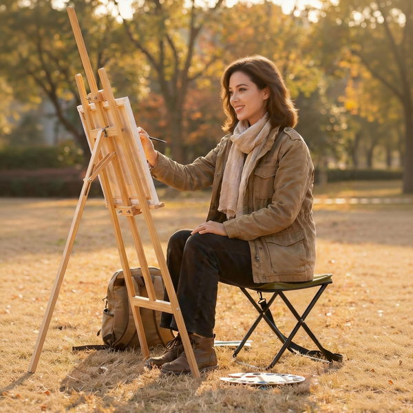 便携式可折叠背包凳，小巧可折叠凳子，可变成背包，登山徒步便携凳，带储物袋 - 真正解放双手，1件装，卡其色-20