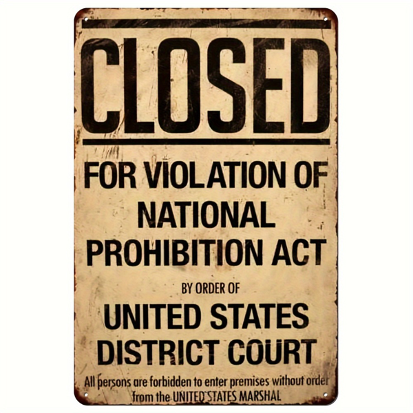 CIFbuy 复古禁酒令金属铝制标牌 20 年代风格家居酒吧装饰挂画（TikTok、temu 下自提）-1