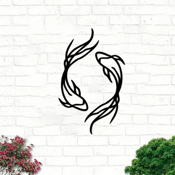 CIFbuy复古航海风金属鱼墙饰 个性化垂钓主题家居装饰（TikTok、temu下自提）