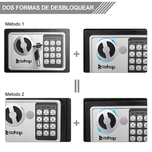 17E家用 电子密码保险箱 黑色箱体 银灰色面板【不含电池】-32