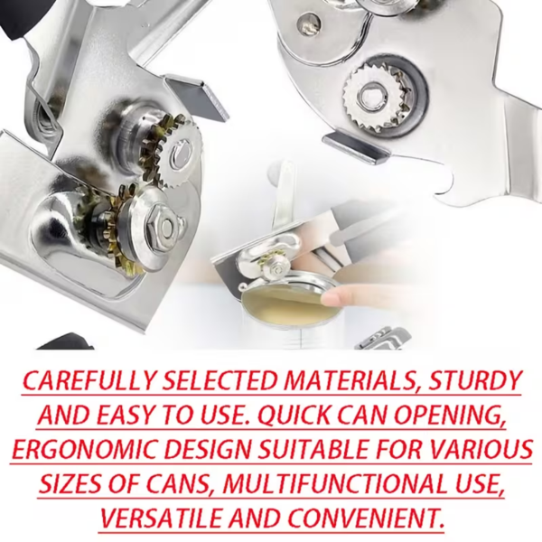 不锈钢手动罐头开瓶器（带磁性） 重型开瓶器 罐刀带橡胶涂层 - 8.9英寸厨房罐头开瓶器，易于握持的手柄（可折叠手柄），便于操作的超大旋钮，适用于大罐的大型手持设计-9
